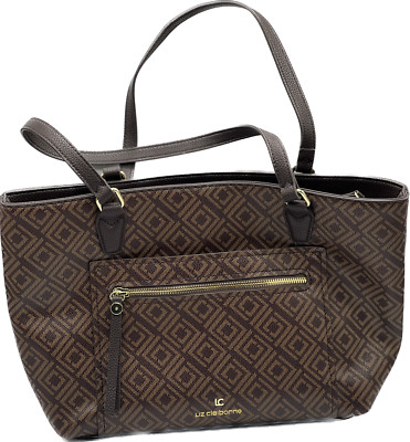 Brown Liz Caliborne Jess Tote Bag - NWOT - Monogrammed Purse Designer Handbag