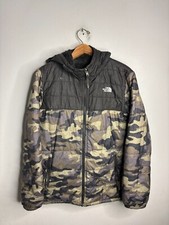 The North Face Boys Camo Reversible Fleece Puffer Jacket Size XL 4998
