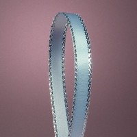 Light Blue Satin Ribbon With Silver Border 1/4 X 50yd on sale Light Blue Satin Ribbon With Silver Border 1/4 X 50yd on sale