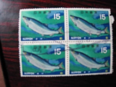 Foreign stamps. Japan 1966 fish 4Pcs MNH