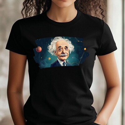 T-Shirt Frauen Albert Einstein Motiv Baumwolle Größe XS bis 3XL