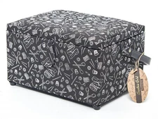 Hemline Gold Medium Sewing Basket