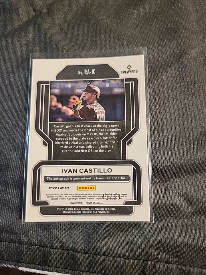 2022 Panini Prizm Rookie Auto Purple Ivan Castillo Rookie Auto #RA-IC 41/50 - Image 2 of 3
