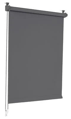 Verdunkelungsrollo Grau 95x210cm Verdunklungsrollo Rollo Tür Fenster Klemmrollo - Bild 1 von 4