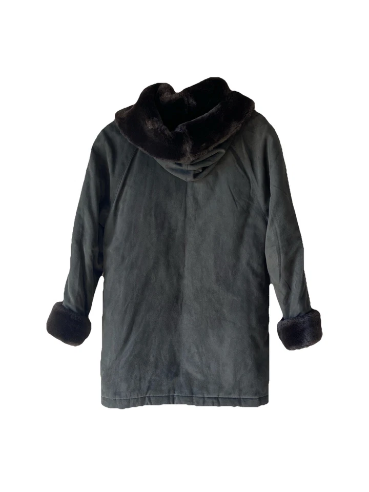 Larry Levine Sport искусственной замши и меха с капюшоном полностью с подкладкой пальто, размер XS - Изображение 2 из 4