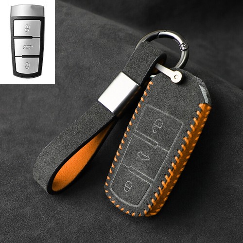 Full Suede Covered Key Fob Remote Protector Holder Cover Case For Volkswagen G - Picture 4 of 9