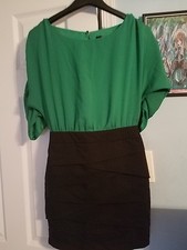 windsor green black cut out dress #609