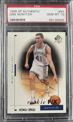 1998 SP Authentic #99 Dirk Nowitzki Rookie RC /3500 PSA 10 GEM MINT Mavericks