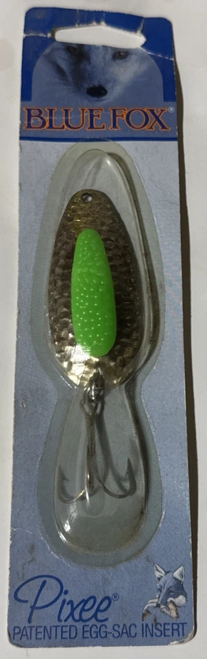 Inserto vintage Blue Fox Pixee 7/8 oz níquel/verde Foto 2 de 2