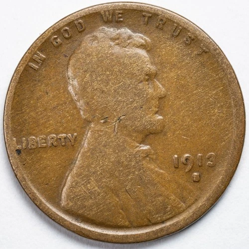 1913-S Lincoln Wheat Penny Cent San Francisco Mint Good (G) Details