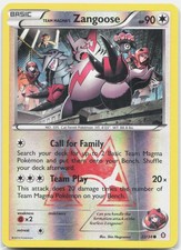 Team Magma's Zangoose Common Double Crisis DCR Colorless Reverse Holo 22/34 MP on eBay