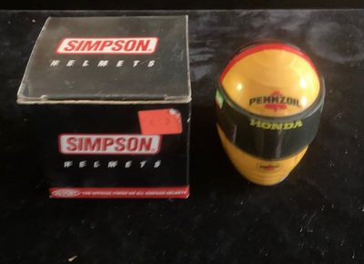 #ad #ad SIMPSON GIL de FERRAN 1st EDITION MINI HELMET HONDA PENNZOIL NEW IN PACKAGE $15.00