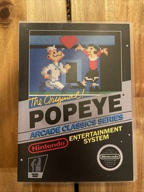 Popeye 1986 Nintendo NES Beautiful Cartridge With Custom Hard Case