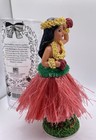 Lovely Hawaiian Dashboard Hula Doll Girl Dancer Red Grass Skirt Figure KC NEW — photo 4