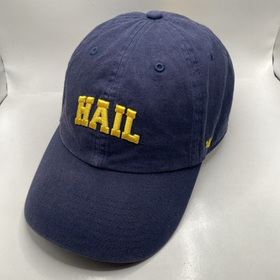 #ad Michigan Wolverines HAIL Hat 47 Brand Blue Clean Up Cotton Strapback VGC Slouch $15.39