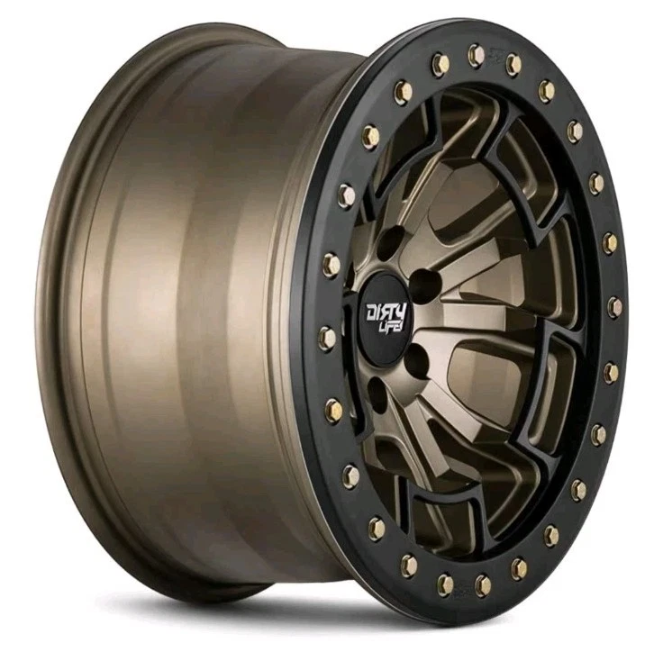 Rueda Dirty Life DT-1 9303 17x9 5x114,3 oro mate negro Beadlock -12 mm desplazamiento Foto 2 de 2