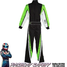 K1 RaceGear Vortex Racing Suit Fluorescent Green Kid's and Adult Sizes SFI-1