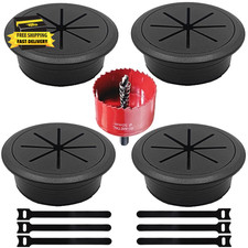 4 Pack Desk Grommet 2 Inch 50 Mm , Desk Hole Cover for Cables, Black Desk Cord