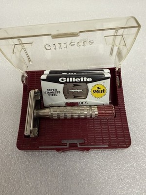 Gillette Red Tip Super Speed 1955 VTG Safety Razor FULL SET  Made In USA