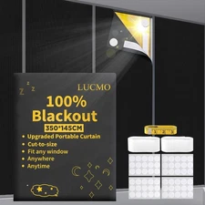 LUCMO Blackout Blinds 138" x 57", 100% Blackout Curtains for Window, No Drill...