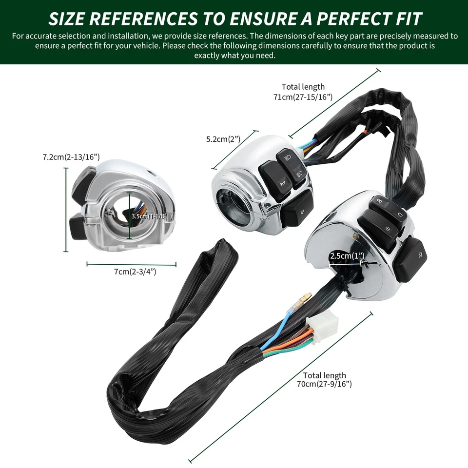 Motorcycle Handlebar 1'' Control Switches For Harley Dyna Wide Glide Super Glide - Image 3 of 4