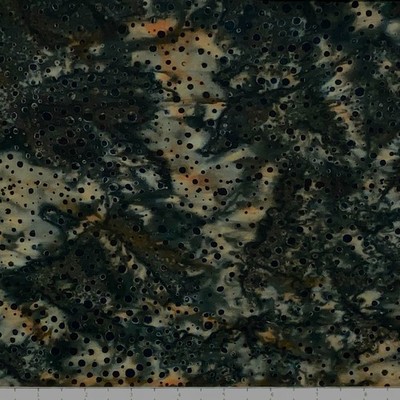 1 Yard Cut of Lunn Fabric Dot Explosion Batik 100% Cotton 2794 Ebony Black Rust