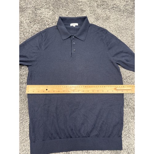 Polo uomo Reiss blu navy manica lunga taglia S misto lana - Foto 7 di 7