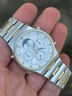 Seiko 7A48-7000 Vintage Quartz Moonphase Chronograph Watch Watch