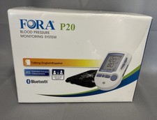 FORA P20 Blood Pressure Monitor Talking English Spanish Bluetooth System w/Case