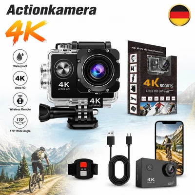 4K Sport Aktion Wasserdicht Kamera WiFi Unterwasser Action Kamera HD 170° DHL - Bild 1 von 4