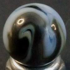 Vintage Alley Agate Yin Yang Swirl Marble .57" Mint Condition 126211