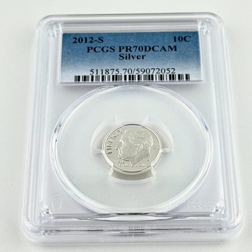 2012 S Dime Silver PR 70 DCAM PCGS Roosevelt 10c Best Top Grade - Picture 8 of 8