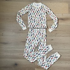 EUC Hanna Andersson Christmas Holiday Lights Pajamas Set Bundle 150 cm Sz 12 S5