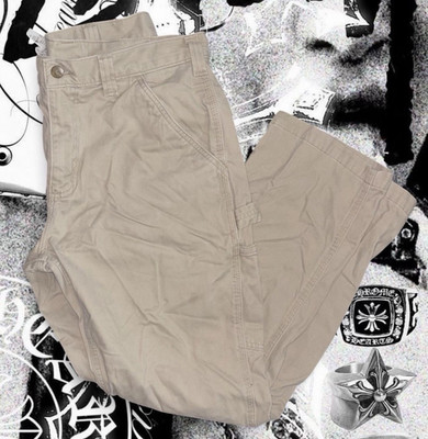 Carhartt Men s Beige Canvas Cargo Pants Relaxed Fit Straight Leg 34W