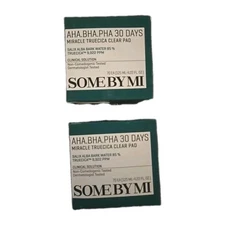 2X SOME BY MI AHA.BHA.PHA 30 Days Miracle Truecica Clear 70 Pads 4.22Oz, 125ml