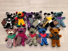 Vintage 90s Grateful Dead RARE Liquid Blue Beanie Bear Plush- 1998- Set Of 11