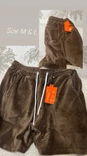 YoungLA SOLD OUT Brown Corduroy Shorts Men's Size Large Drawstring Elastic NWT