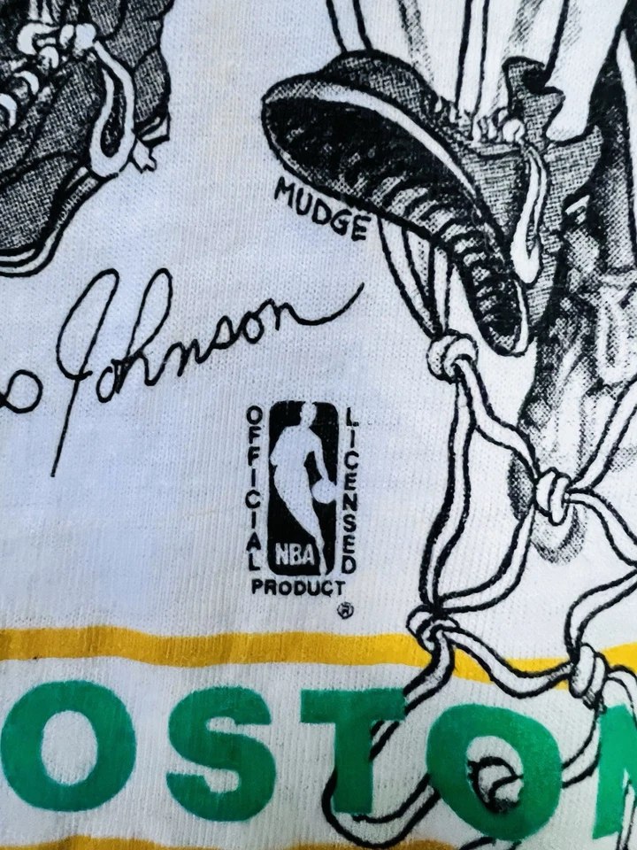 Vintage NBA Boston Celtics "Green Stuff" Sportswear 80s Basketball Shirt Size XL - Image 3 of 4