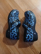 Sanita The Original Danish Clogs Us Size 9/ Blue Leopard