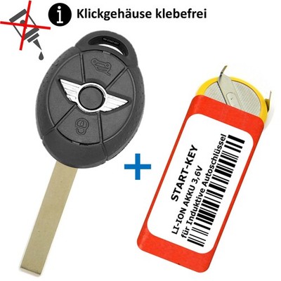 Auto Schlüssel 3Tasten Gehäuse Akku Funk für Mini Cooper R52 R56 R50 R53 Akku