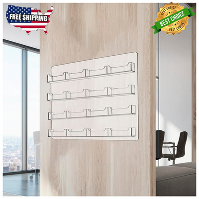 QWORK Acrylic Business Card Holder Wall Mount   16 Pockets