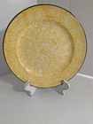 STANGL POTTERY CAUGHLEY YELLOW SPONGEWARE OVEN TO TABLE DINNER PLATES SET OF 6