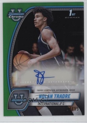 2024-25 Bowman U Chrome Green Refractor Auto 24/99 Nolan Traore #56 Auto 1jn8