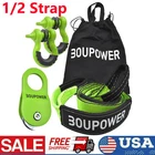 Offroad Recovery Kit - 10-Ton 8ft Tow Strap Winch D Rings and Snatch Block US