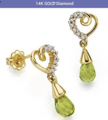Damen massiv 14K Gelbgold Diamanten Periode Designer Einkommen