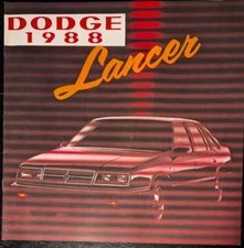 1988 Dodge Lancer Car Sales Brochure Catalog 6 Pages