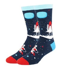 Navy Blue Space Ship Socks Novelty Unisex Crazy Fun SF1280