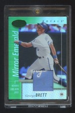 GEORGE BRETT 2002 LEAF CERTIFIED MIRROR EMERALD PATCH LOGO#D 3/5 ROYALS HOF RARE