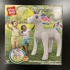NEW Unicorn Sprinkler Inflatable Outdoor Summer Water Fun Party Activity 5 Ft 4