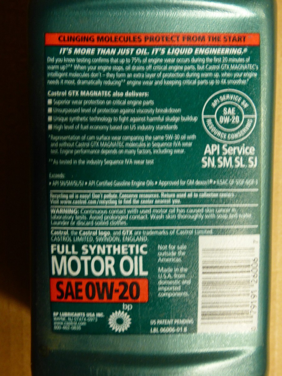 All-Season Protection Castrol GTX MAGNATEC 0W-20 Full